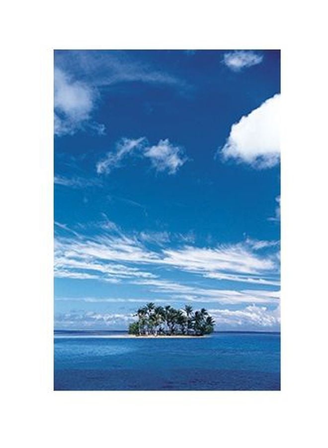 لوحة جدارية لتزيين الحائط مع إطار أزرق/أبيض/أخضر 20x15سم