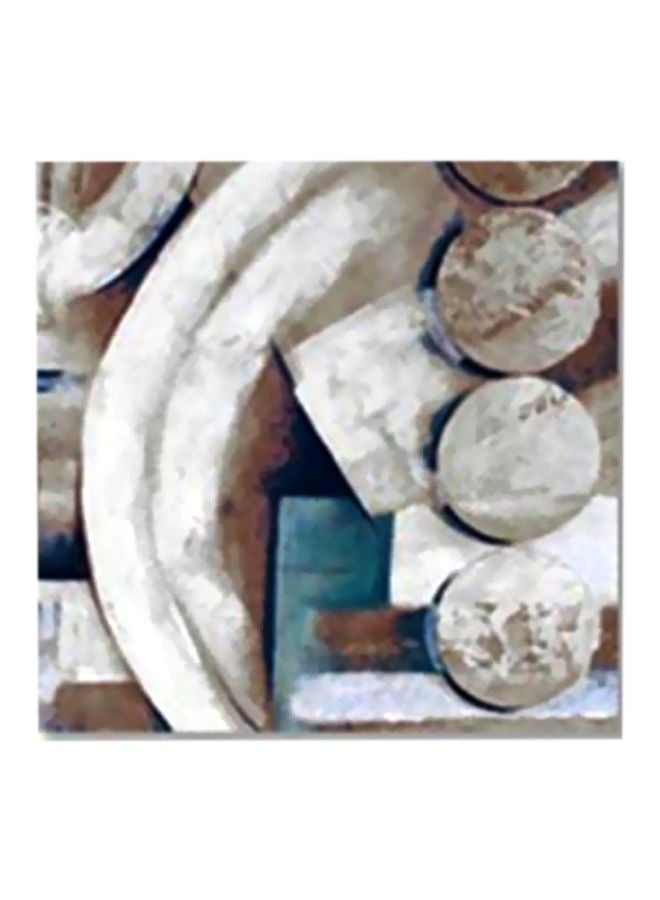 Decorative Printed Tea Coaster Grey/Blue/White 20x20cm