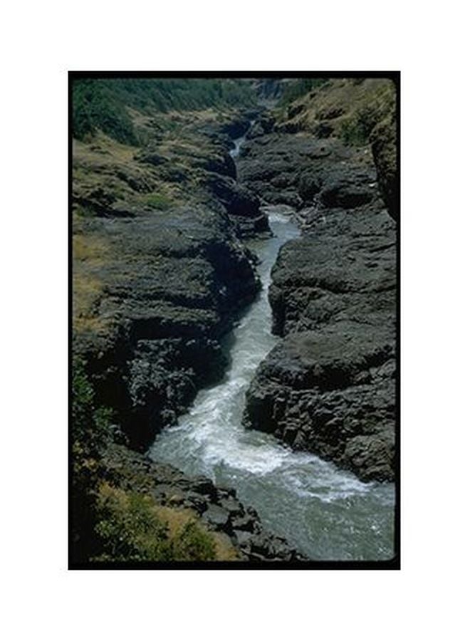 PHOTOBLOCK Decorative Wall Painting With Frame Brown/White/Green 20x15cm