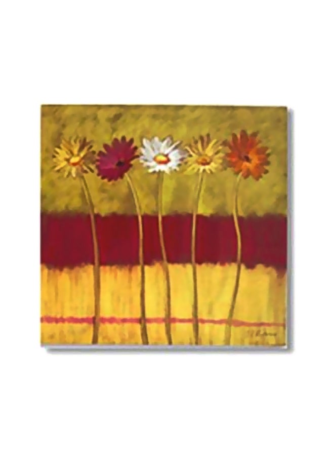 بوستر جداري للتزيين مع إطار أصفر/أحمر/أبيض 15x15سم