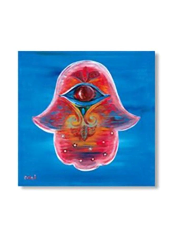 Decorative Wall Poster With Frame Blue/Red/Yellow 34x34cm