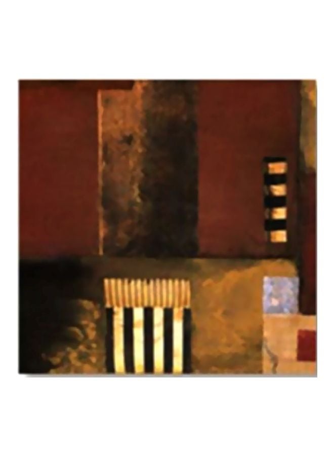 قاعدة إبريق شاي مزينة أحمر/ أصفر/ بني 24x24سم