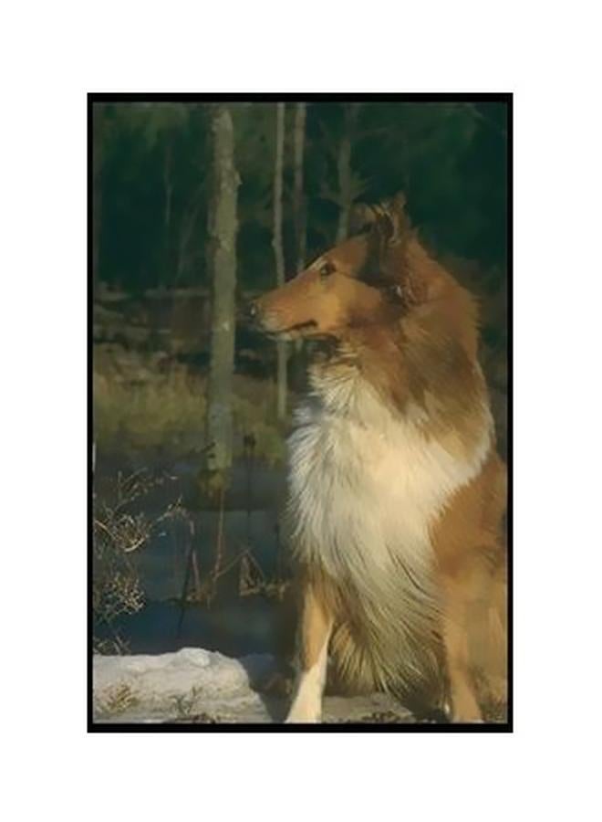 Decorative Wall Poster Green/Brown/White 34x24cm