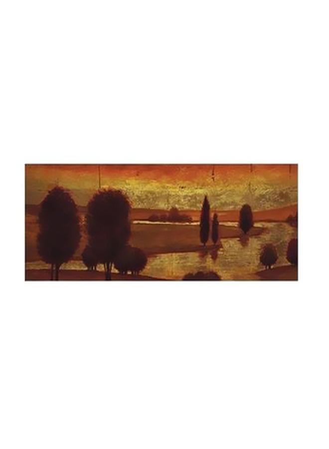 لوحة فنية لديكور الحائط بني/أصفر/برتقالي 24x18سم