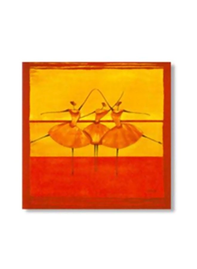 Decorative Wall Poster With Frame Red/Yellow 24x24cm