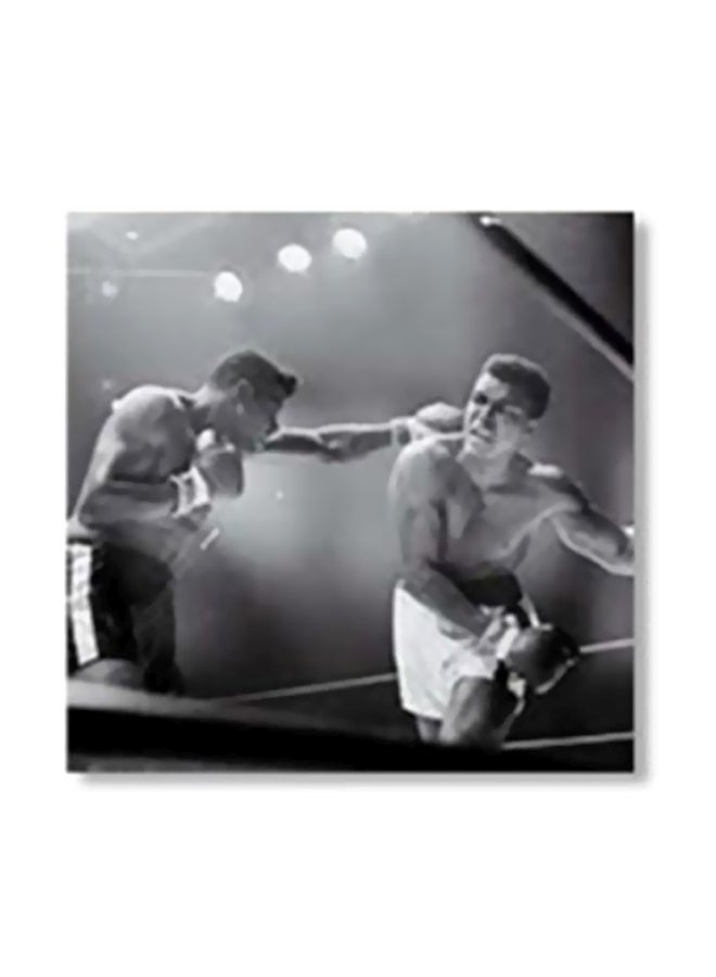 Decorative Wall Poster With Frame Grey/Black/White 15x15cm