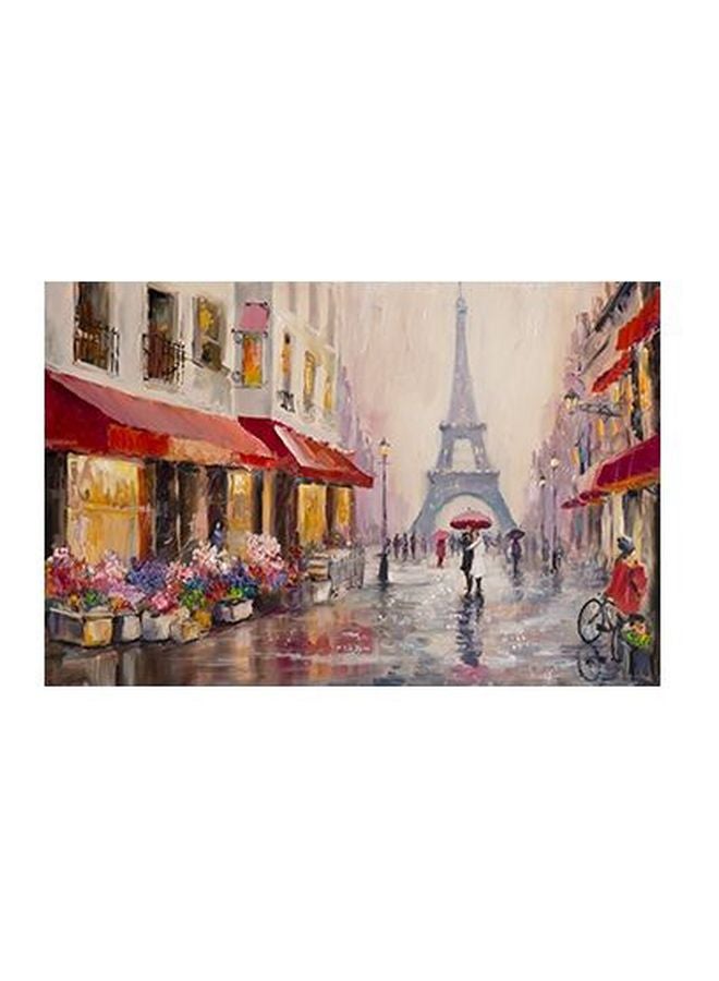 لوحة جدارية لتزيين الحائط مع إطار رمادي/بيج/أحمر 24x34سم