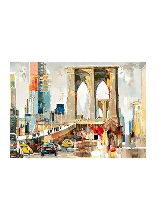 لوحة جدارية لتزيين الحائط مع إطار بيج/رمادي/أزرق 24x34سم