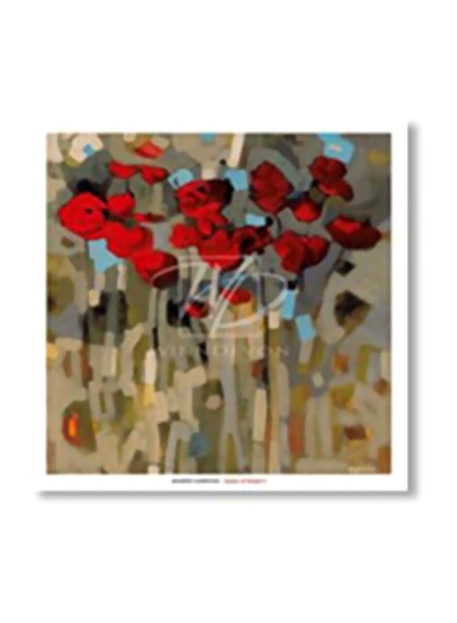 لوحة جدارية لتزيين الحائط مع إطار أحمر / أزرق / أخضر 24x24سم