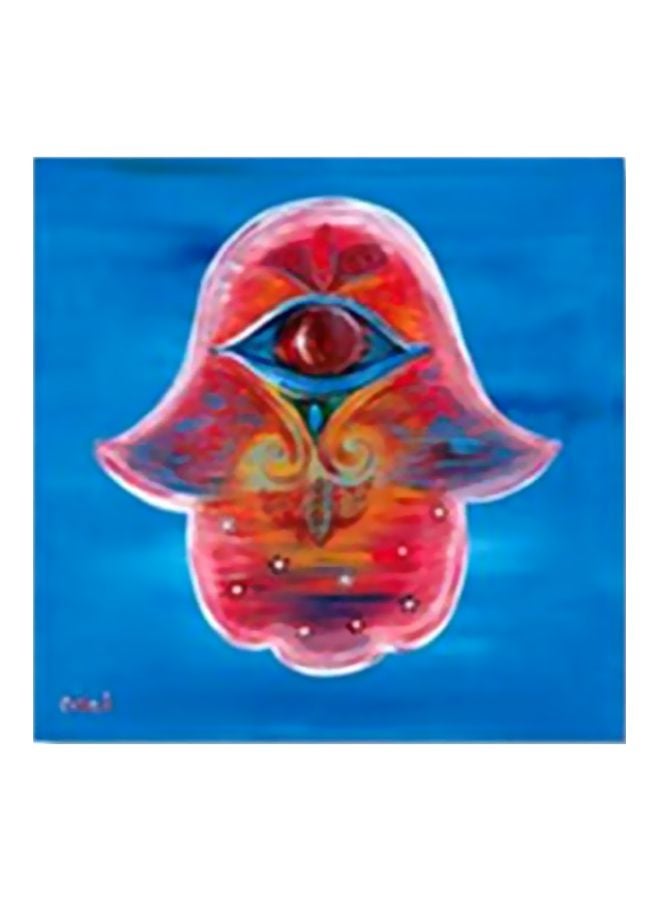 بوستر جداري للتزيين مع إطار أزرق/ وردي 15x15سم