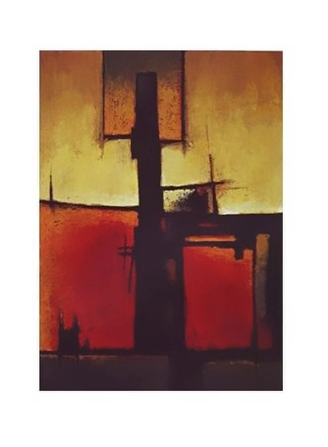 Photo Block Decorative Wall Painting Red/Yellow/Black 34x24cm 