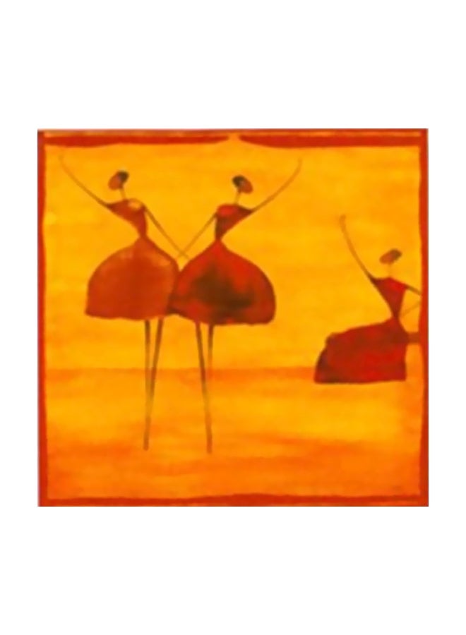 ستيكر فني لتزيين الحائط مع إطار أحمر/أصفر 24x24سم