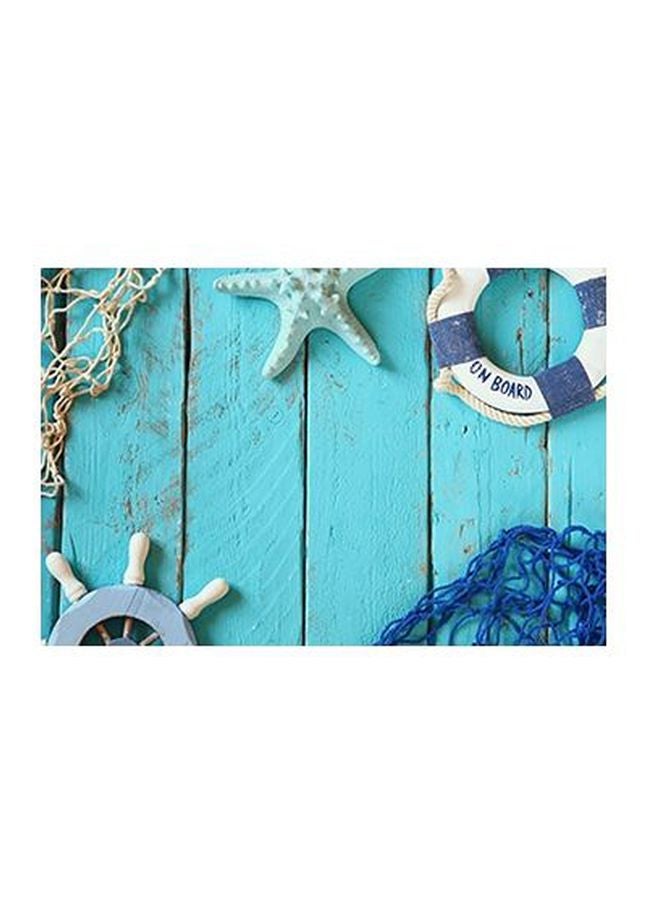 بوستر جداري للتزيين مع إطار أزرق/ أبيض 20x15سم