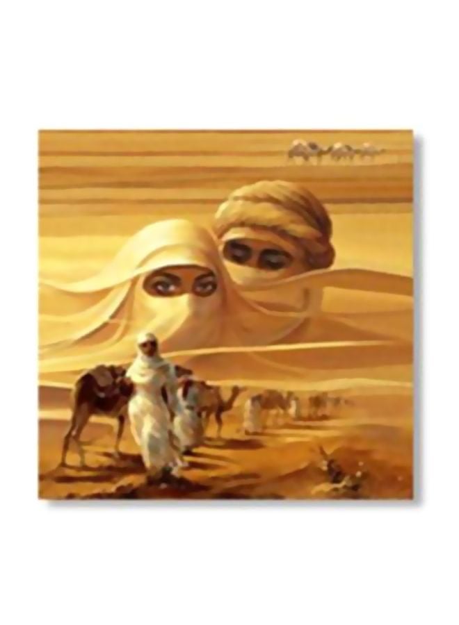 Decorative Wall Poster With Frame Yellow/White 20x20cm