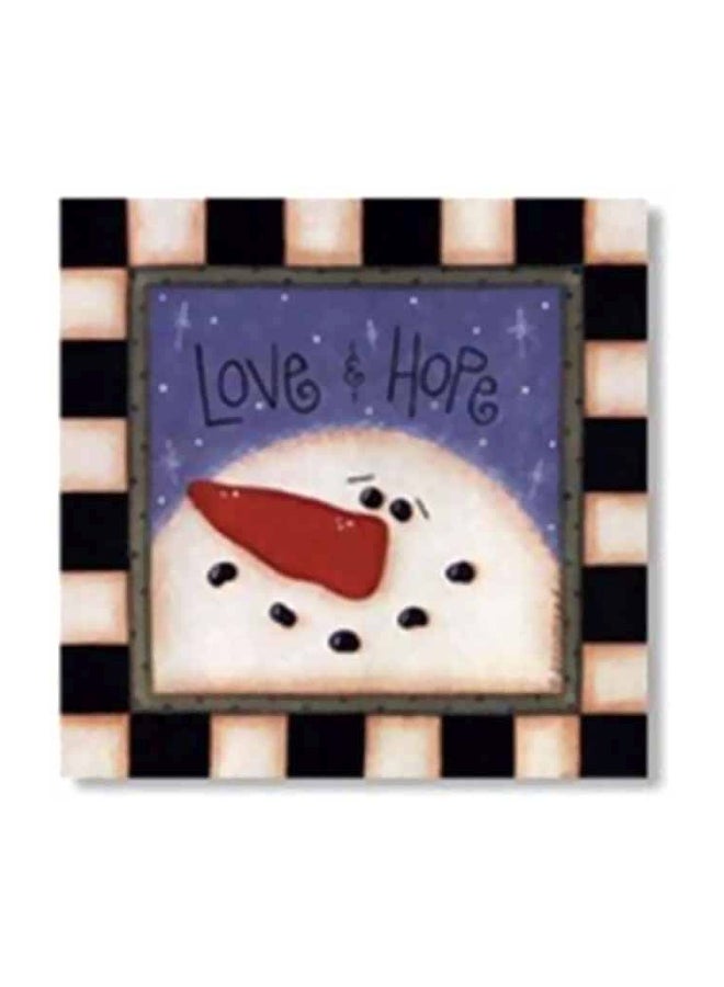 Decorative Wall Art With Frame Black/Beige/Purple 30x30cm