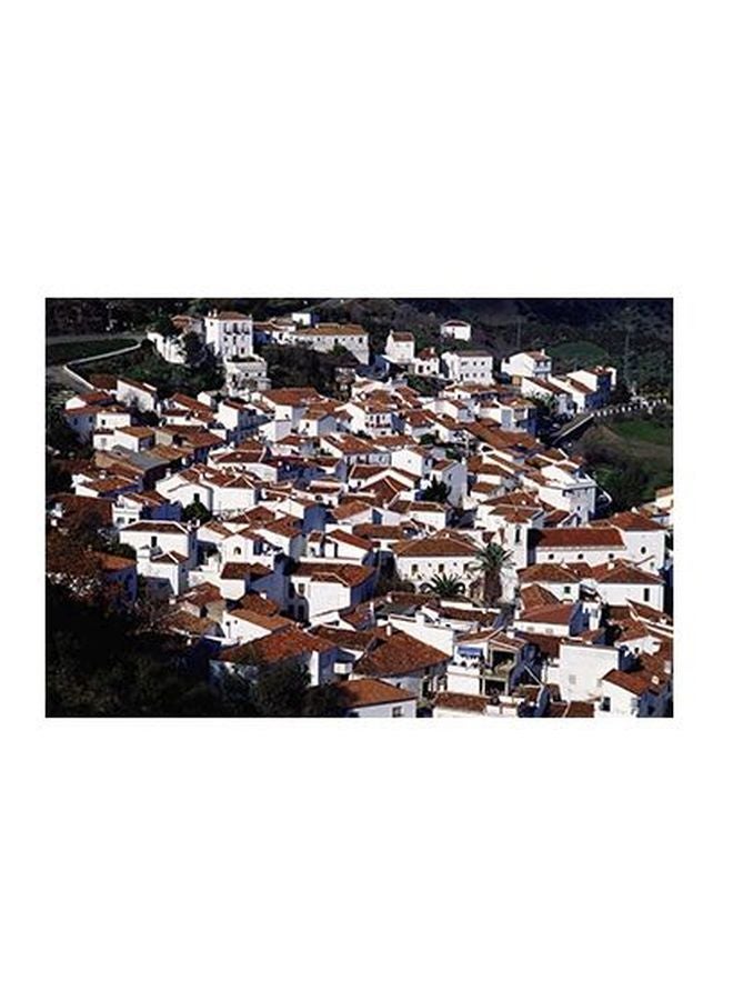 Decorative Wall Poster With Frame White/Green/Brown 20x15cm