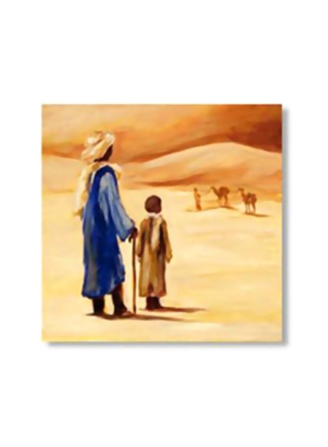 Decorative Wall Art With Frame Beige/Blue 20x20cm