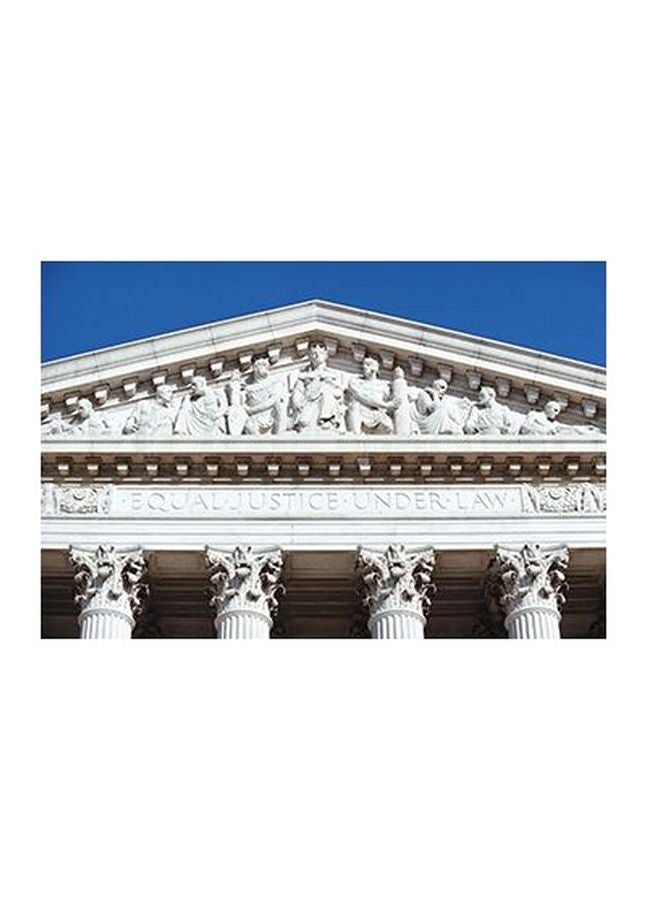 Decorative Wall Poster With Frame White/Blue 20x15cm