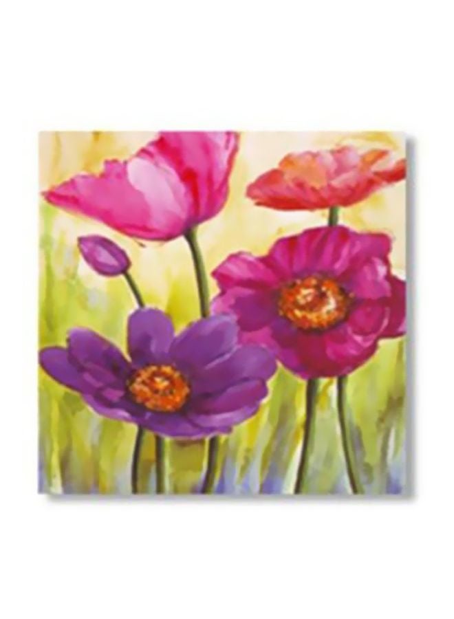 فوتو بلوك بوستر جداري للتزيين مع إطار وردي/ أرجواني / أخضر 34x34سم