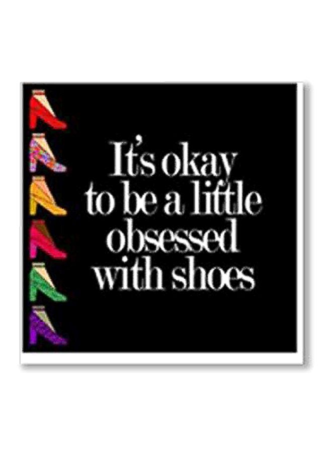 Decorative Wall Painting With Frame Black/White/Red 15x15cm