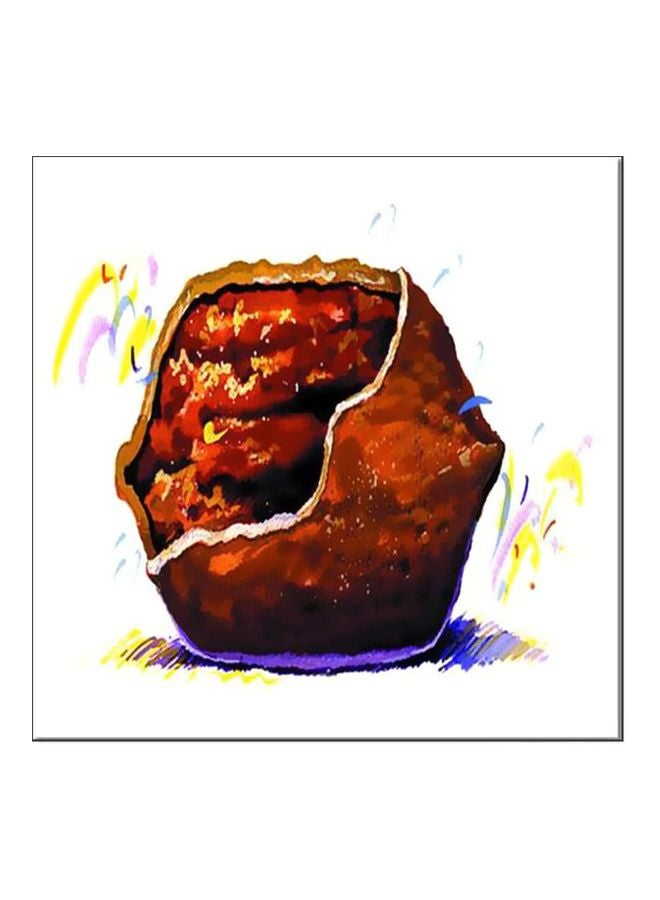 Decorative Wall Painting With Frame Brown/Purple/White 30x30cm