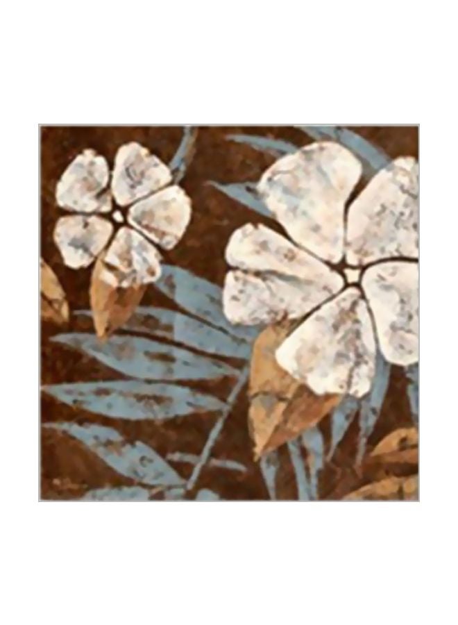 Decorative Wall Poster With Frame Beige/Brown/Blue 30x30cm