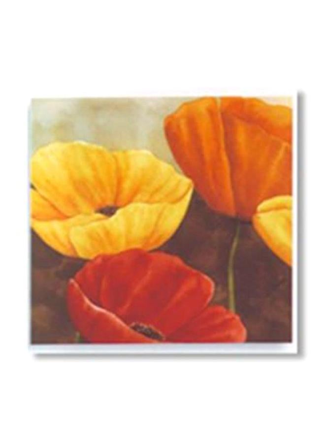لوحة جدارية لتزيين الحائط مع إطار أصفر/ أحمر/ بني 34x34سم