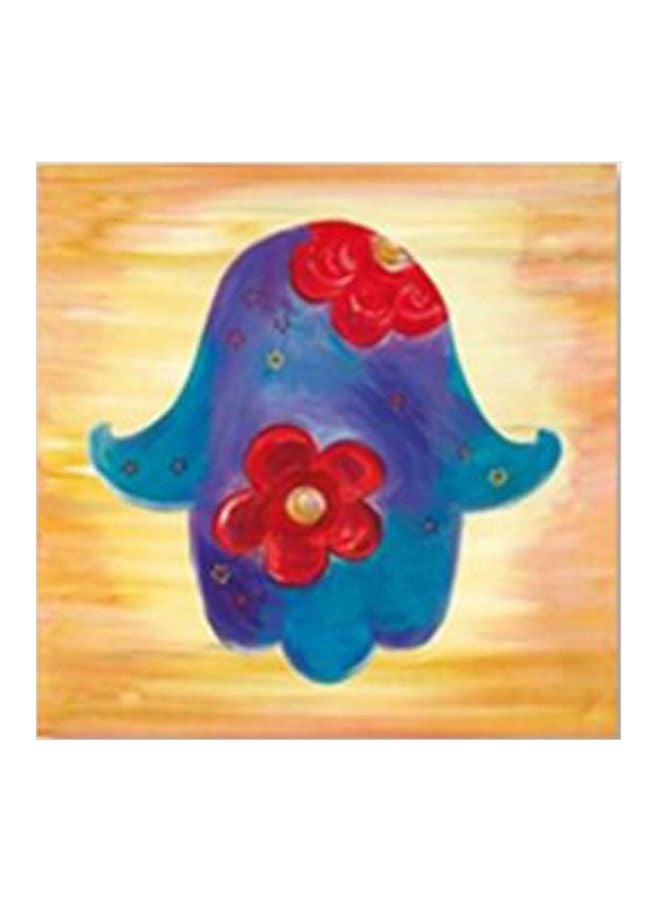 لوحة جدارية لتزيين الحائط مع إطار أزرق/أحمر/أصفر 15x15سم