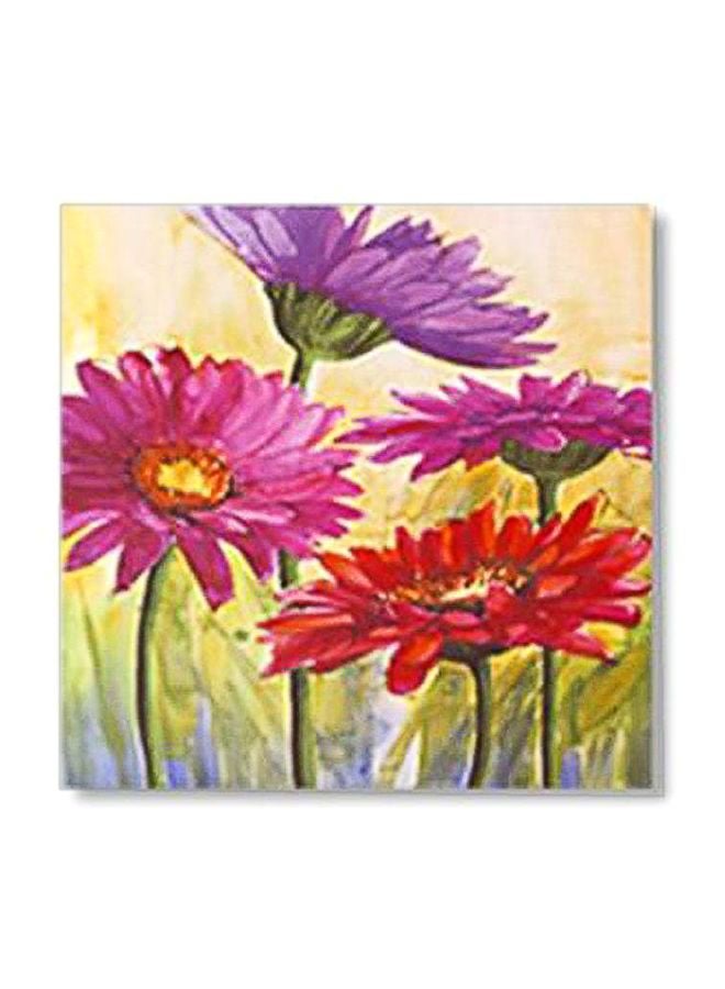 لوحة جدارية لتزيين الحائط مع إطار وردي/ أحمر/ أرجواني 15x15سم