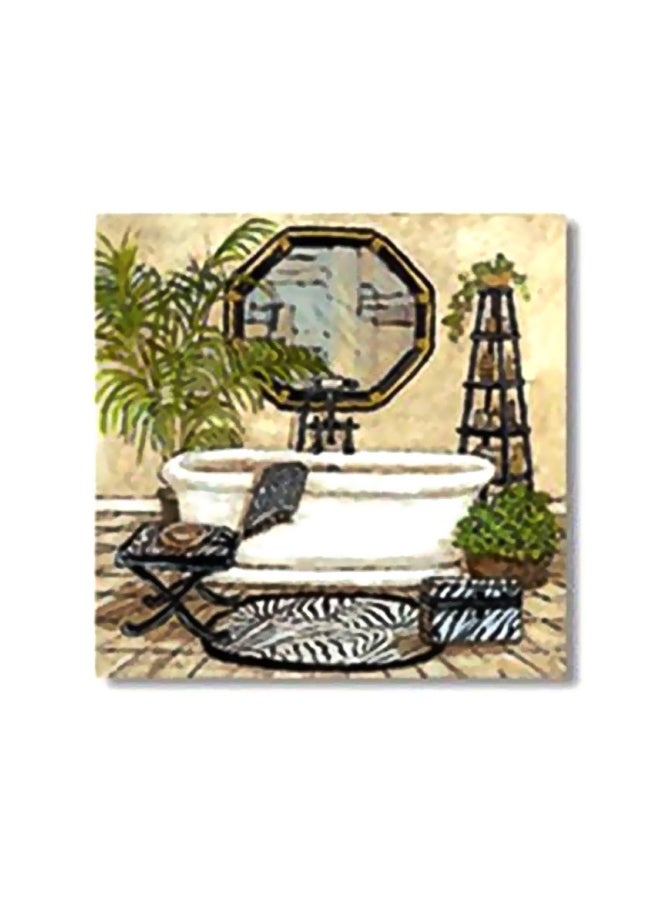 PHOTOBLOCK Decorative Wall Poster With Frame Beige/White/Green 24x24cm