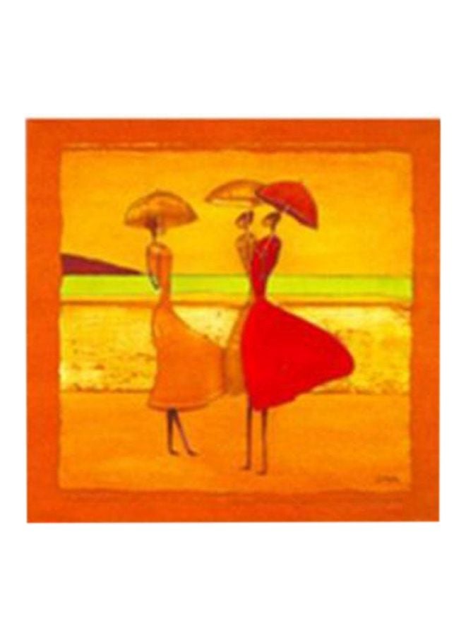 PHOTOBLOCK Decorative Wall Painting With Frame Orange/Red/Yellow 30x30cm
