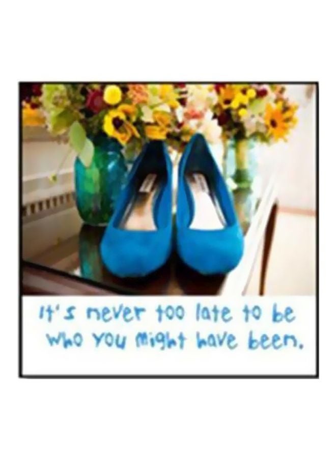 Decorative Wall Poster White/Blue/Yellow 15x15cm