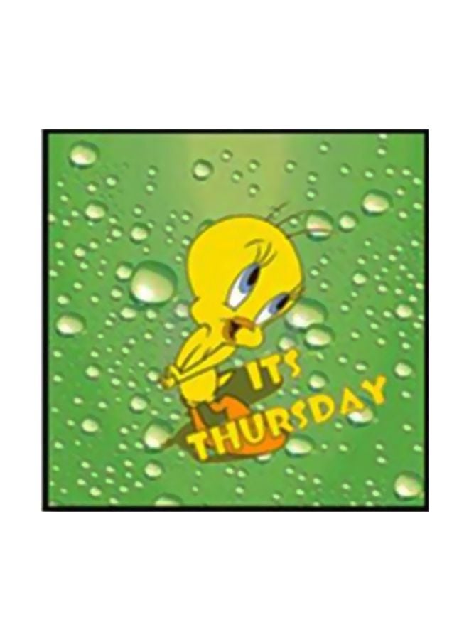 Decorative Wall Painting With Frame Green/Yellow 34x34cm