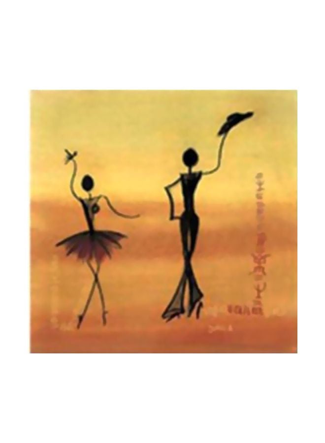 PHOTOBLOCK Decorative Wall Painting With Frame Yellow/Black 34x34cm