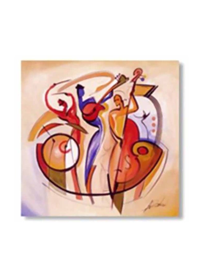 قاعدة إبريق شاي مزينة أرجواني/ أحمر/ أصفر 30x30سم