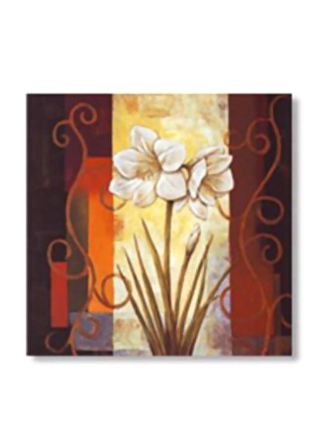 لوحة جدارية لتزيين الحائط مع إطار أصفر/ أحمر/ بني 15x15سم