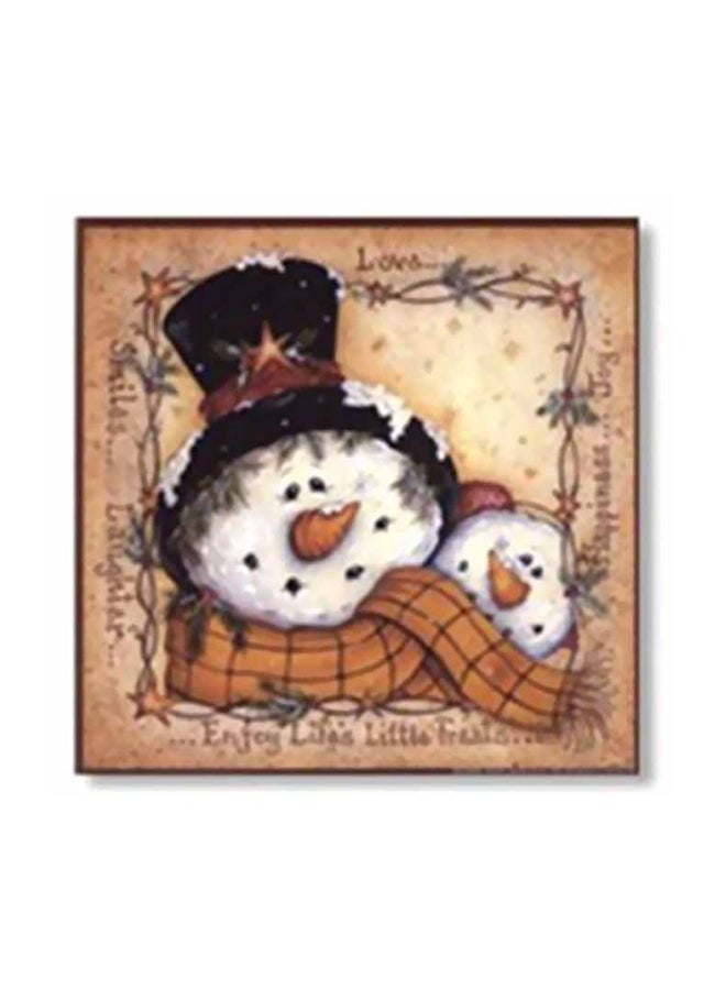 بوستر جداري للتزيين مع إطار أبيض / أسود / بني 34x34سم