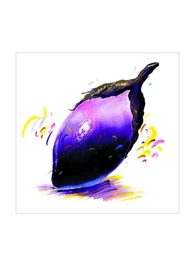 لوحة جدارية لتزيين الحائط مع إطار أرجواني/ أسود/ أصفر 20x20سم