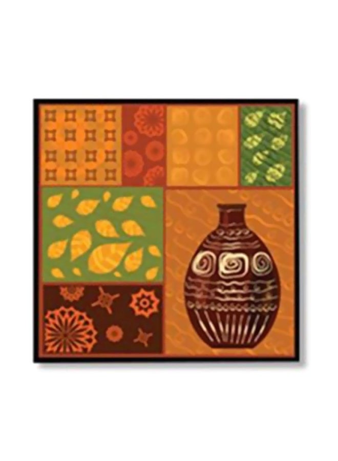 Decorative Wall Painting With Frame Multicolour 24x24cm