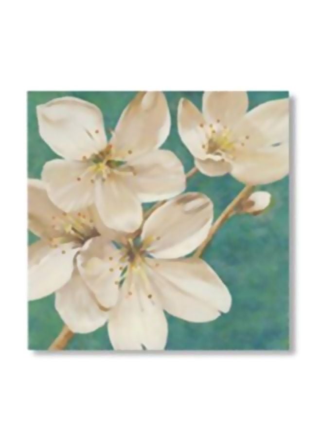 لوحة جدارية لتزيين الحائط مع إطار أبيض/أزرق 24x24سم