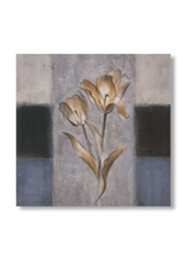 لوحة جدارية لتزيين الحائط مع إطار رمادي / بيج 24x24سم