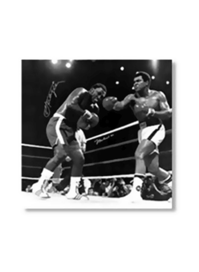 Decorative Wall Painting With Frame Black/White 30x30cm