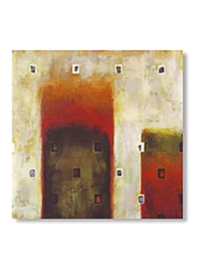 حامل أكواب شاي مزين بزخارف بنمط مجرد بيج/أحمر/بني 30x30سم