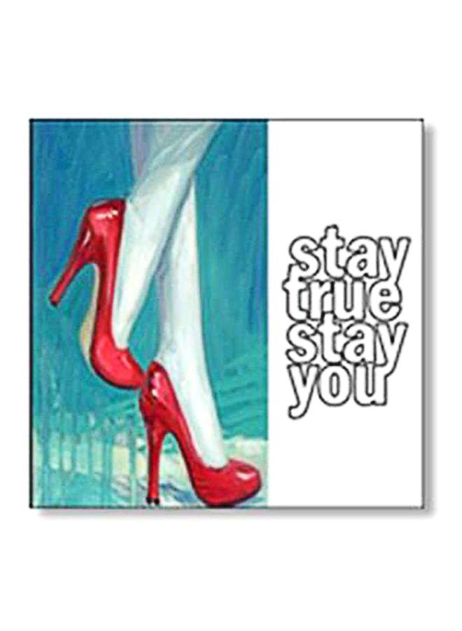 Decorative Wall Poster With Frame Blue/Red/White 24x24cm