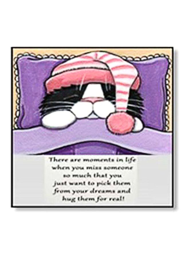 فوتو بلوك بوستر جداري للتزيين مع إطار وردي/أرجواني/رمادي 34x34سم