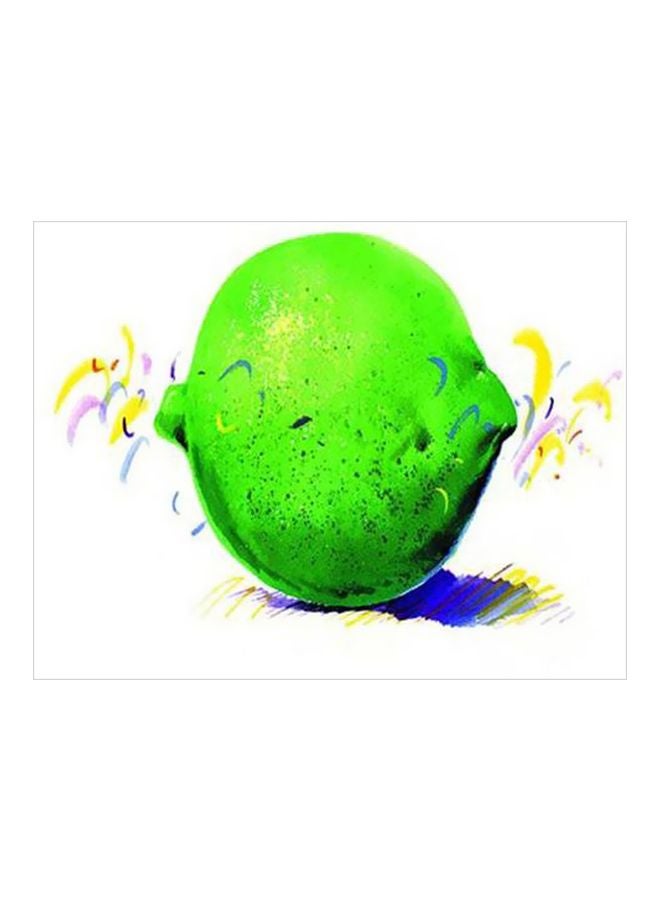 Decorative Wall Painting With Frame Green/Blue/White 15x15cm