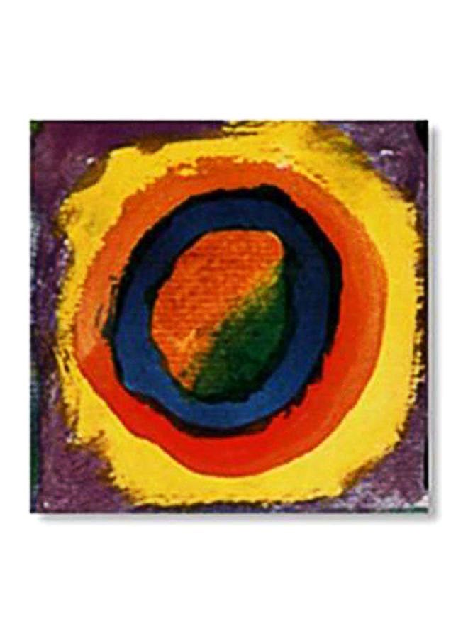 لوحة جدارية لتزيين الحائط مع إطار أصفر/برتقالي/أرجواني 20x20سم