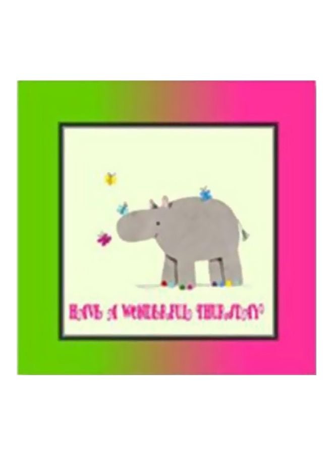 لوحة جدارية لتزيين الحائط مع إطار أخضر/وردي/بيج 15x15سم