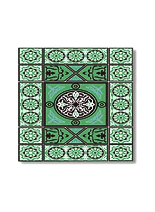 Decorative Wall Poster With Frame Green/Black/White 20x20cm