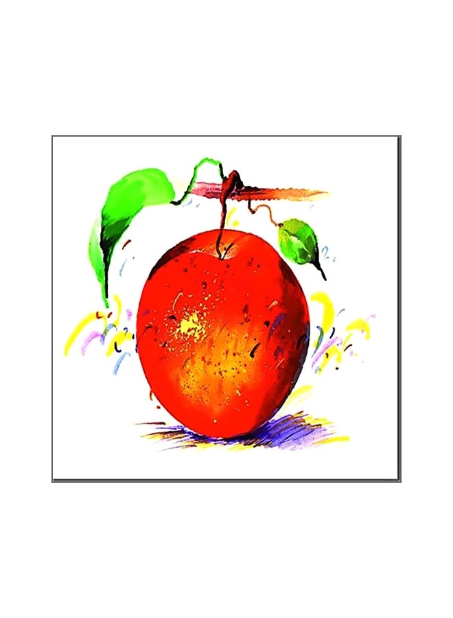 Decorative Wall Painting With Frame Red/Green/Yellow 20x20cm